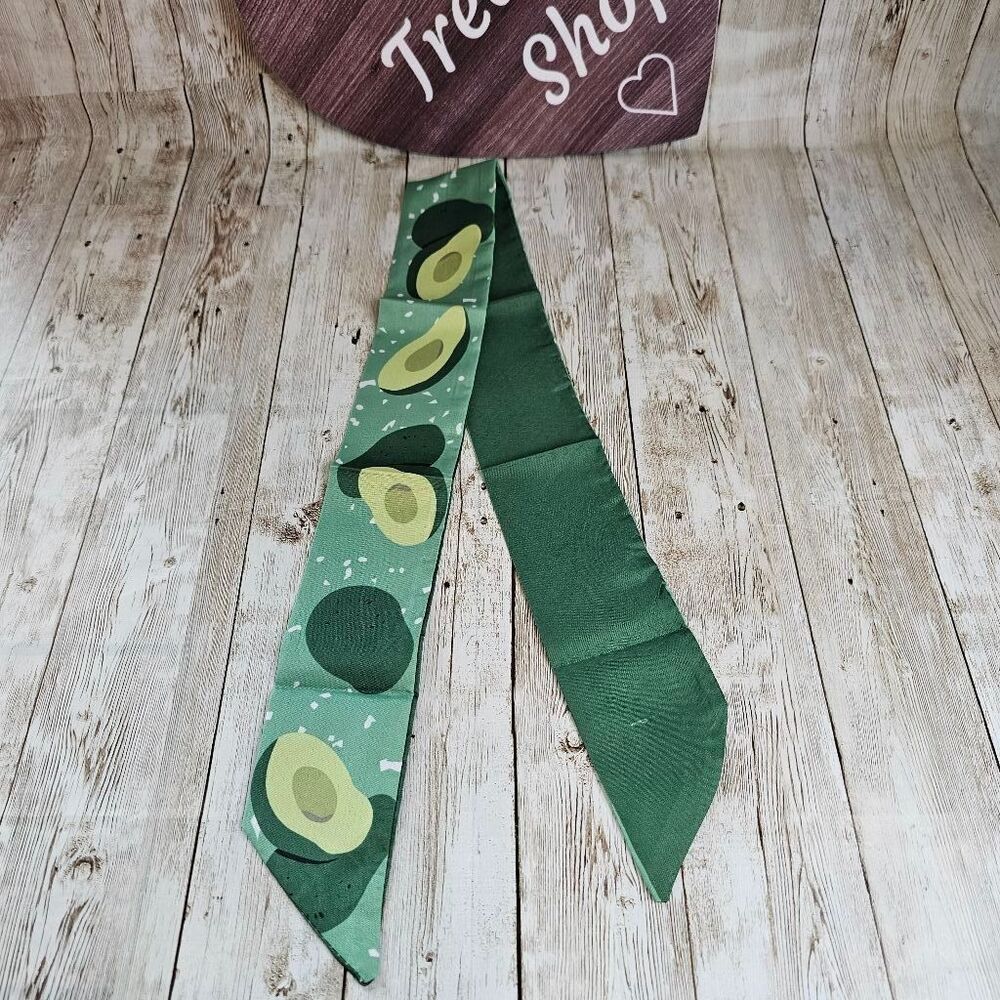 Women's Twilly Green Avocado Print Scarf NWOT